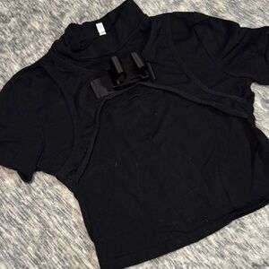 Lychee the Label Black Crop Top with Buckle